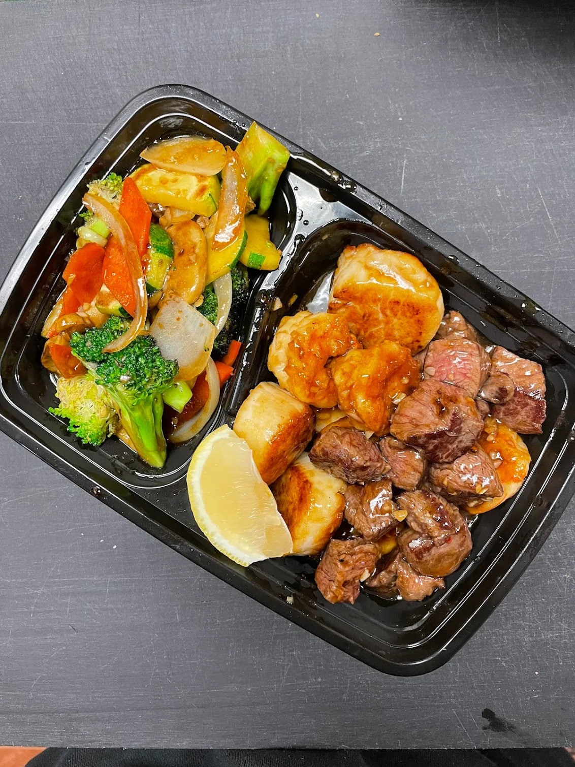 Freshly finished dishes from Kirin Asian Kitchen